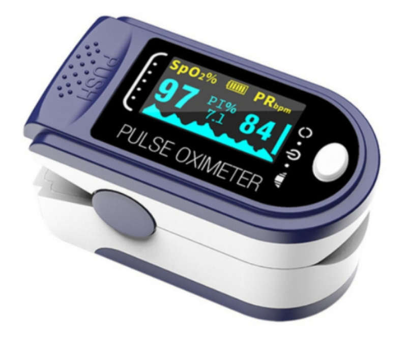 Oximeter Fingertip Pulse Oxygen Sensor with Perfusion Index - Blue