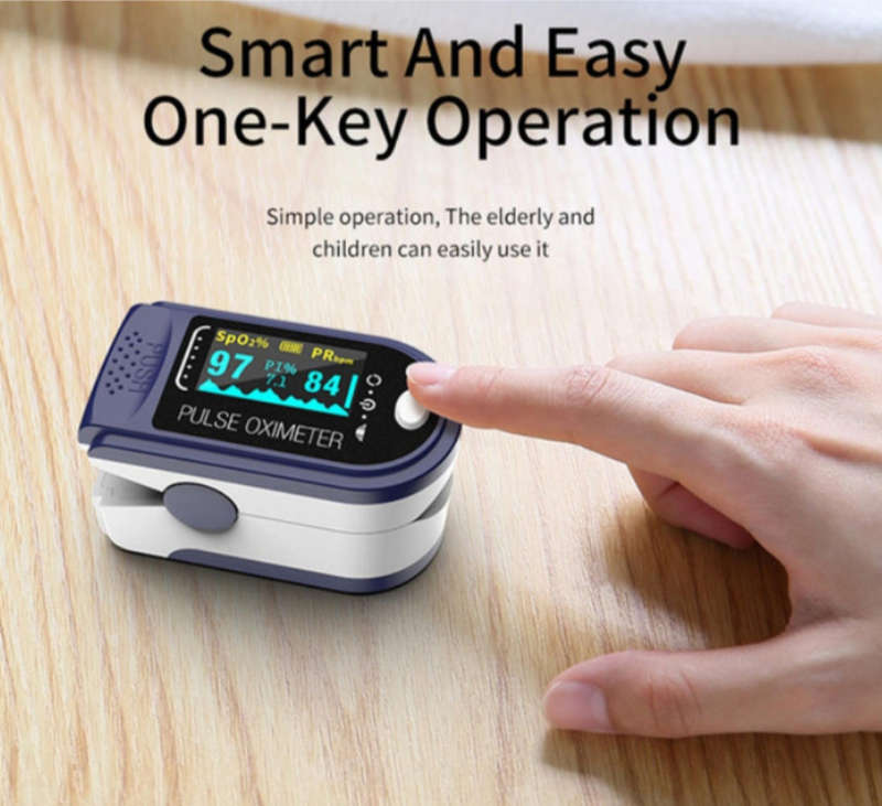 Oximeter Fingertip Pulse Oxygen Sensor with Perfusion Index - Blue
