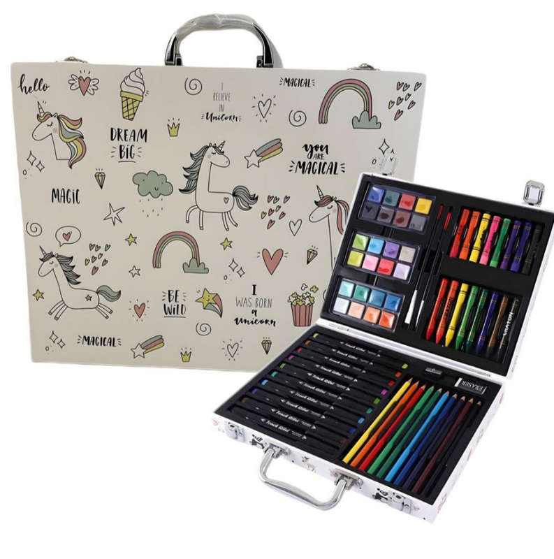 Drawing and Sketch Colored Pencil Crayon Box Watercolor Pen Set 64 Pieces