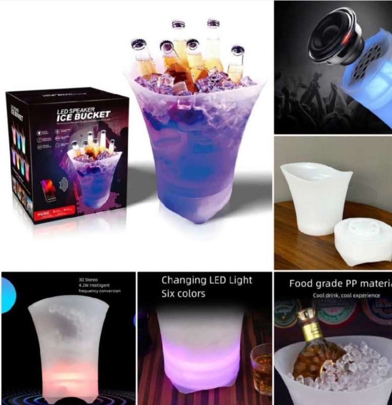 Ice Bucket Bluetooth LED Speaker 5L With LED Christmas Hat