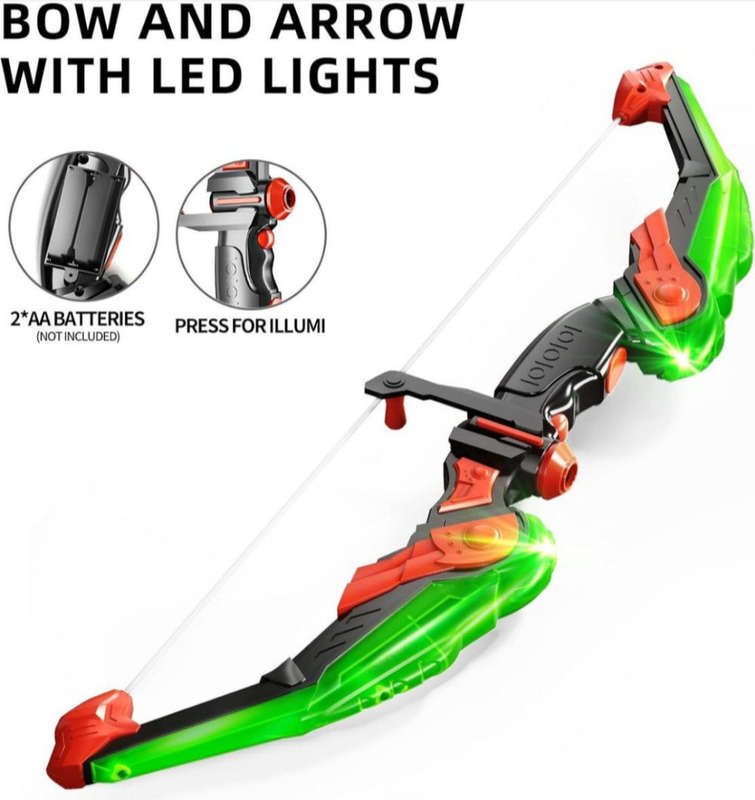 Bow and Arrow Set for Kids 3-10 Years, with 10 Suction Cup Arrows & Target