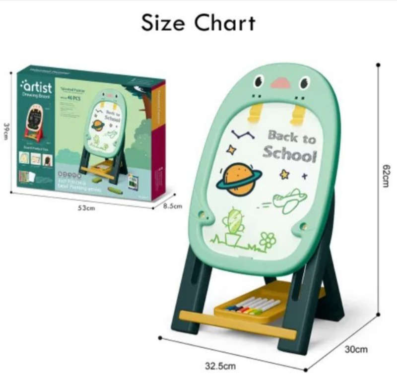 62x30cm Magnetic Chalks Erasable Drawing Board Double-Sided for kids - Green