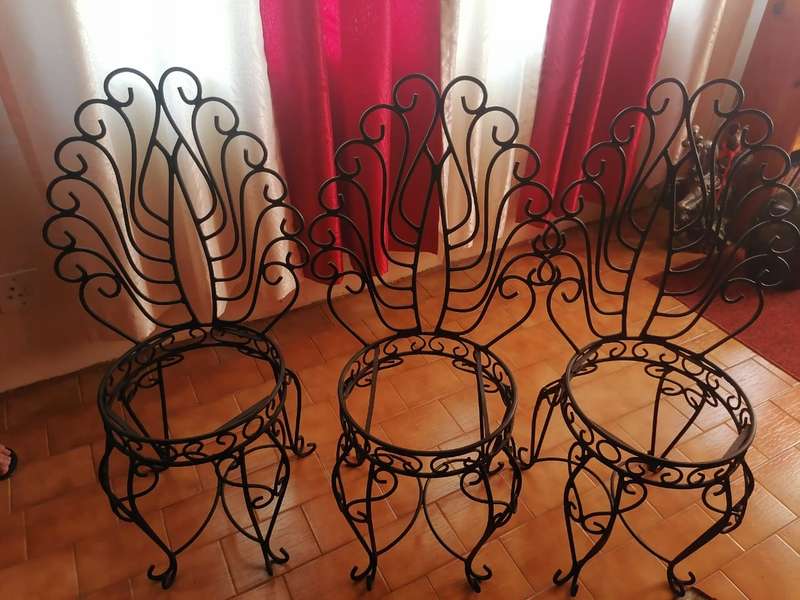 The Rod iron table and chairs