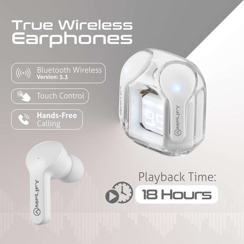 Amplify Lumina Series Bluetooth without Mic Headset - White