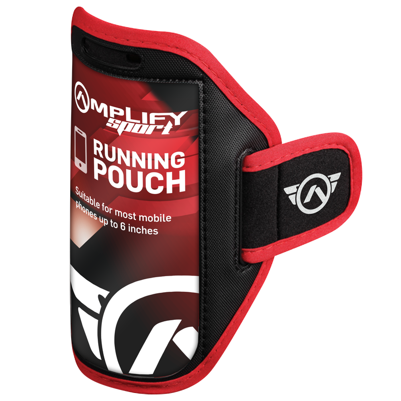Amplify Sport Rapid Series Earbuds with Pouch  Black/Red