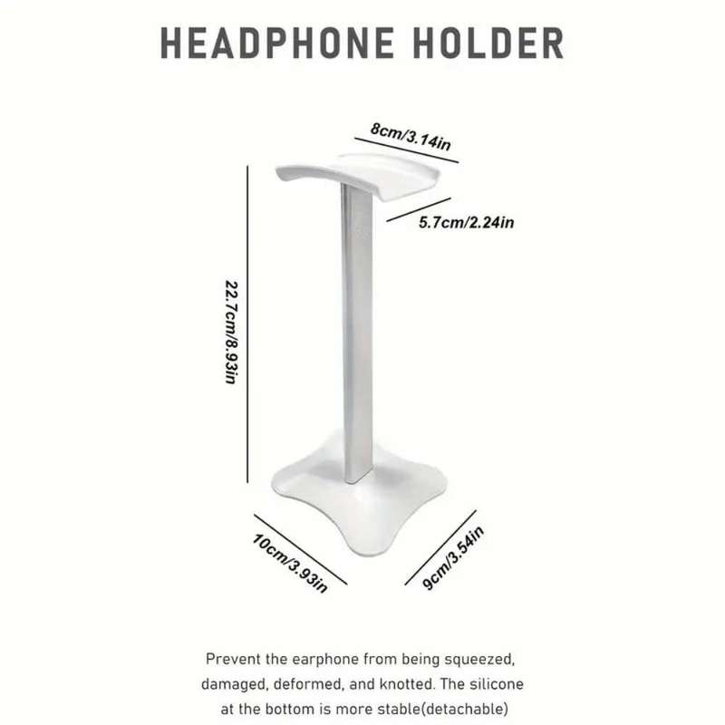 Minimalist Aluminum Headphone Stand with Plastic Base
