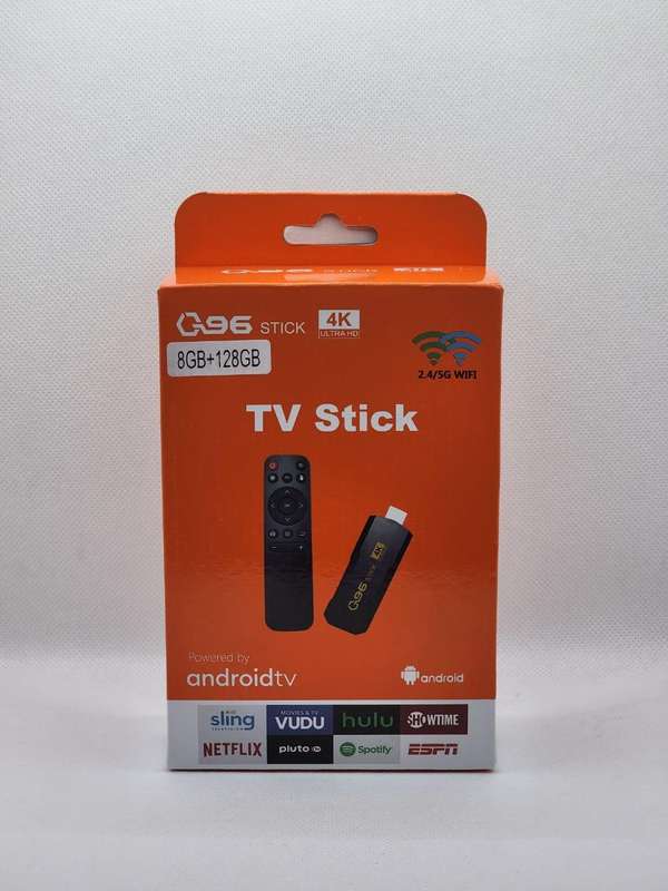 Q96 Android TV Stick | 4K Ultra HD | 8GB RAM + 128GB ROM | Dual-Band WiFi | Streaming Media Player