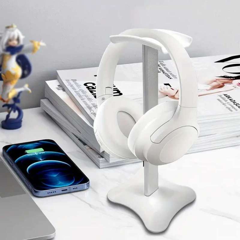 Minimalist Aluminum Headphone Stand with Plastic Base
