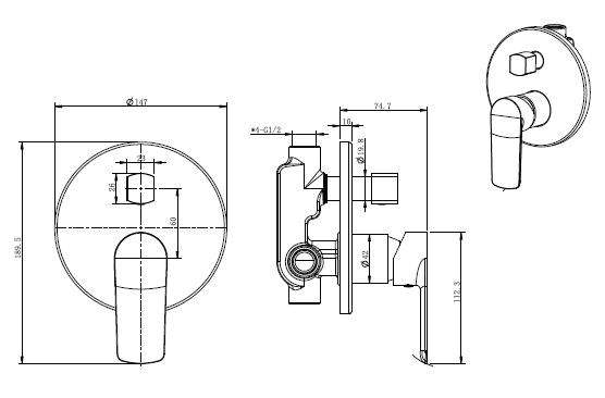 Cobra Shower Mixer Tap | Bath Mixer Tap | Bathroom Shower Faucet With Diverter Seine