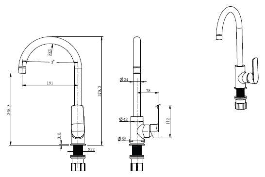 Cobra Sink | Kitchen Mixer Tap Faucet Deck Seine