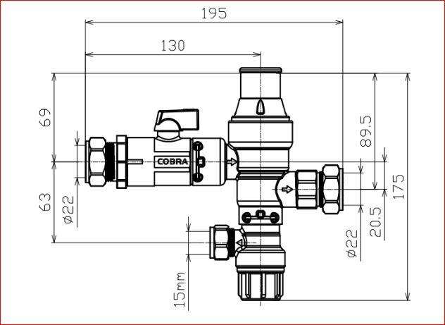 Cobra 400kpa Pressure Control Valve 22mm