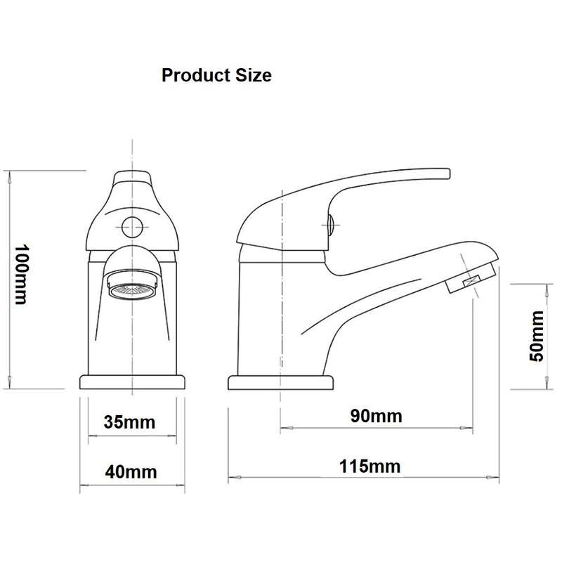 Krystal Basin Mixer Tap Faucet Lever-Different Colors