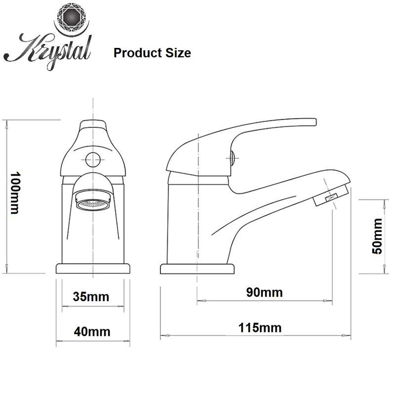 Krystal Basin Mixer Tap Faucet Lever-Different Colors