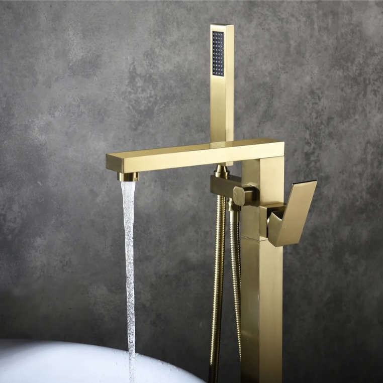 Kessler Free Standing Bath Mixer Tap | Bathroom Faucet Square Chrome | Black |Gold - Different Color
