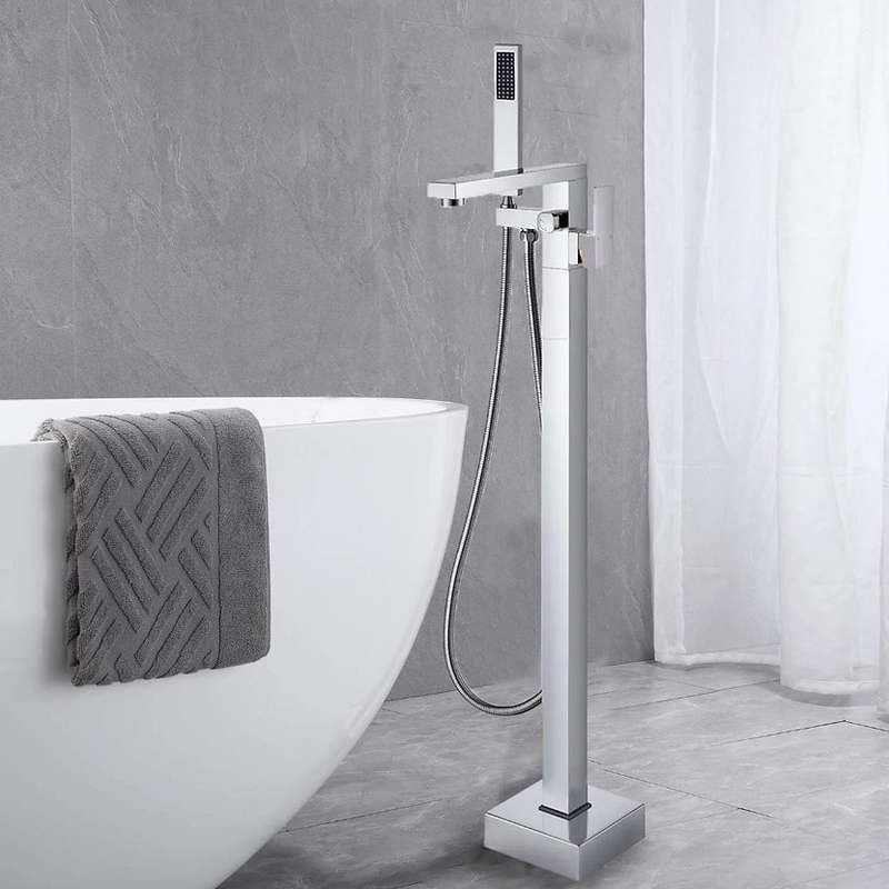 Kessler Free Standing Bath Mixer Tap | Bathroom Faucet Square Chrome | Black |Gold - Different Color