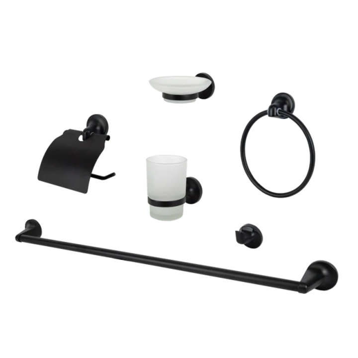 Kessler Bathroom Accessory Set 6-Piece Stainless Steel Chrome |Matte Black |Gold