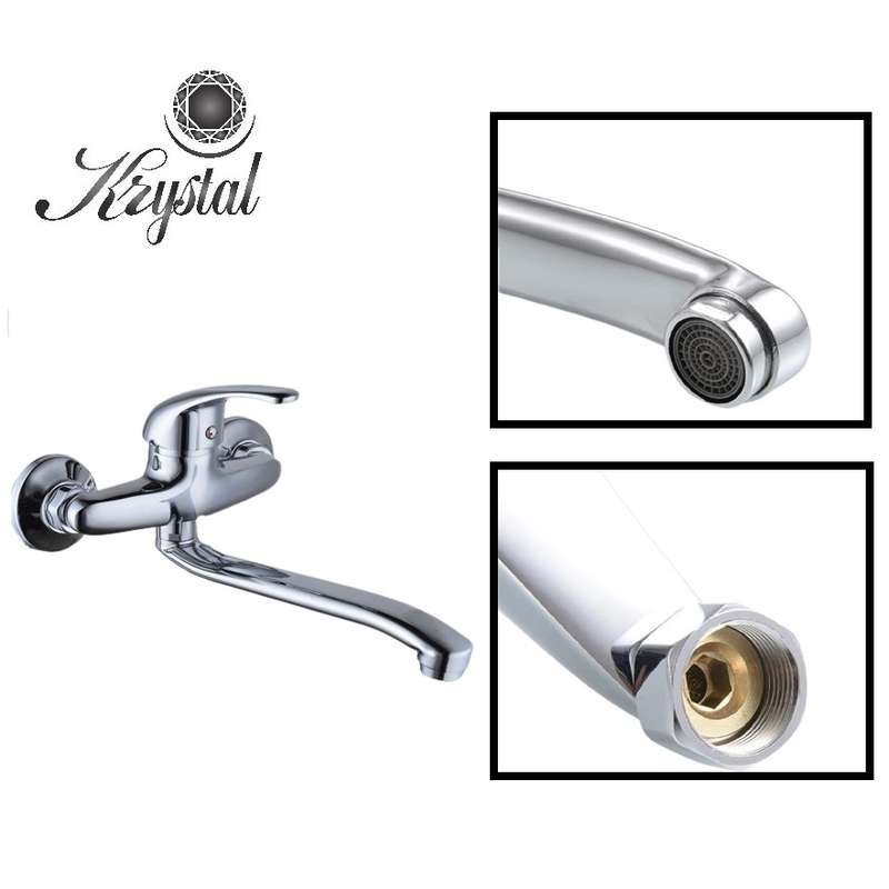 Krystal Sink | Kitchen Mixer Tap Faucet Wall Lever - Different Color