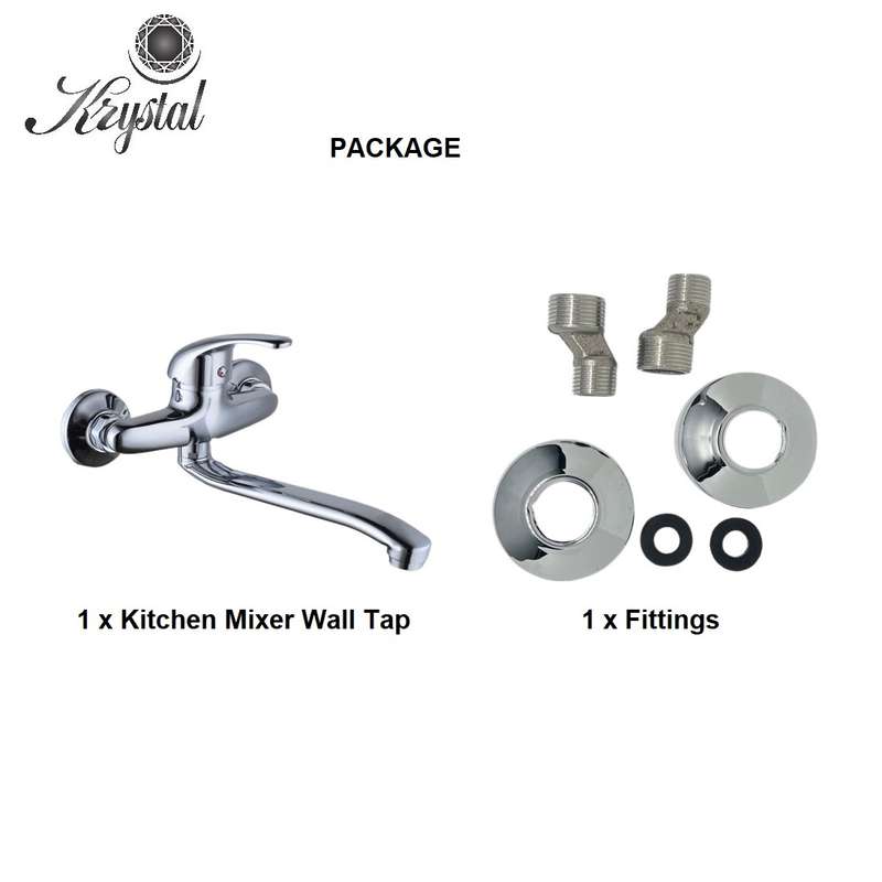 Krystal Sink | Kitchen Mixer Tap Faucet Wall Lever - Different Color