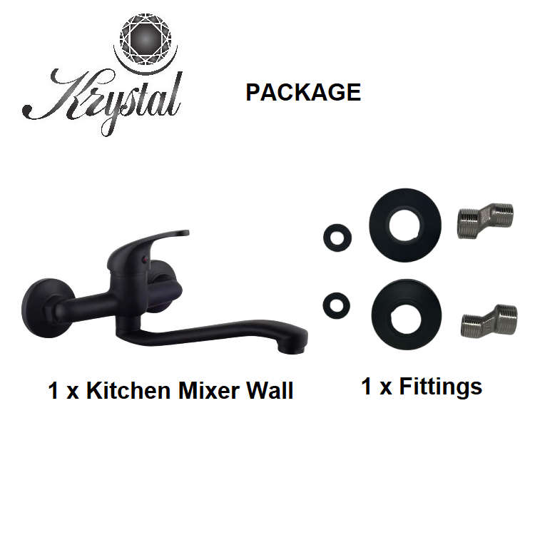 Krystal Sink | Kitchen Mixer Tap Faucet Wall Lever - Different Color