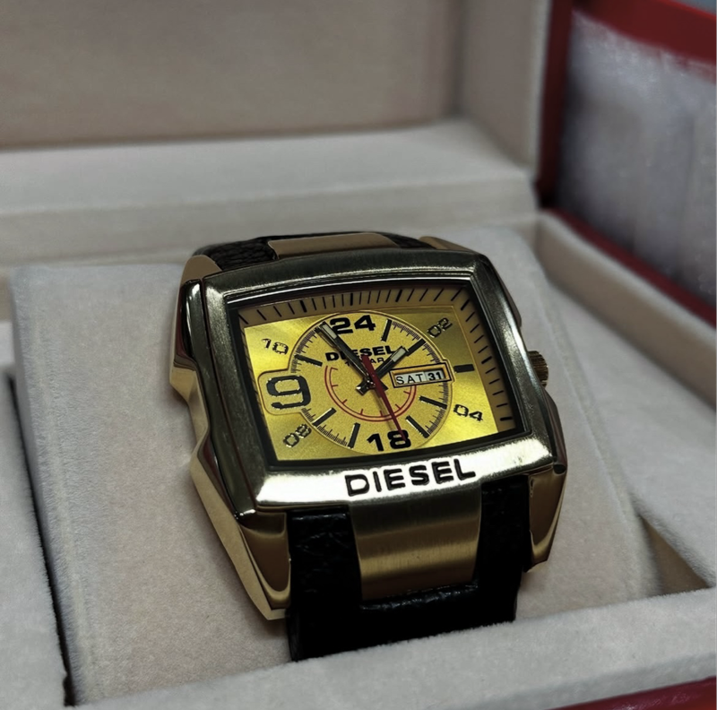 Diesel Bug Out Brown Leather Strap Watch DZ1216