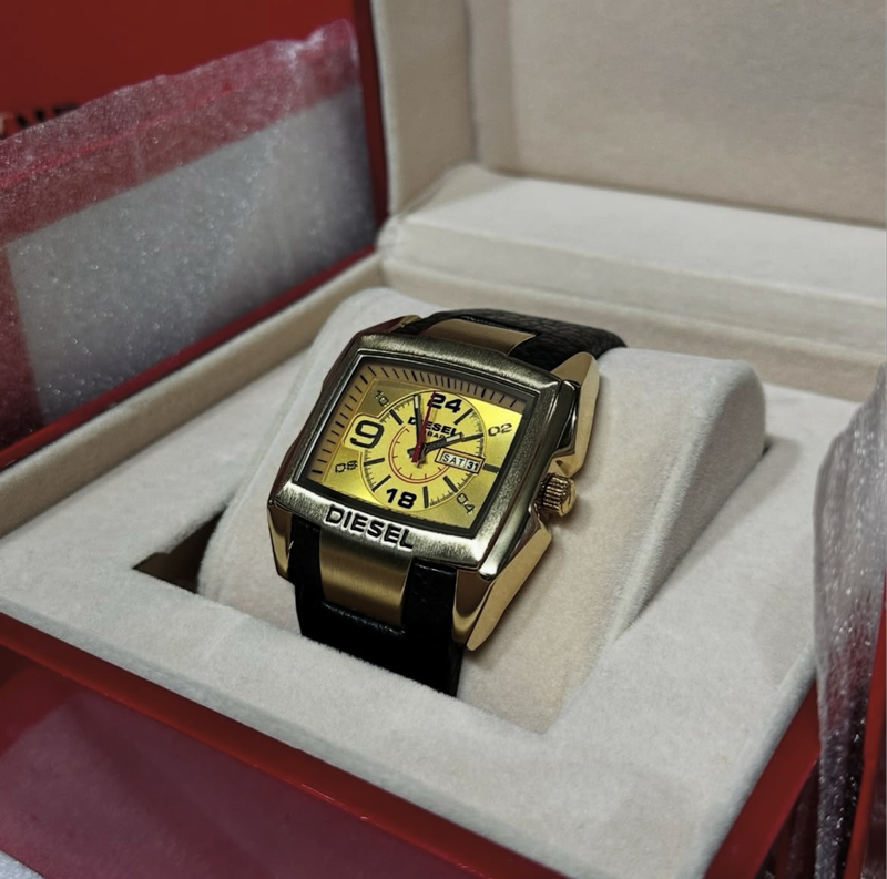 Diesel Bug Out Brown Leather Strap Watch DZ1216