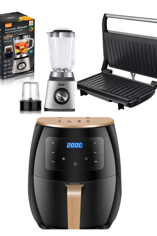 Combo - ( 6L Air Fryer + 2 in 1 Blender + Aluminium Griller )