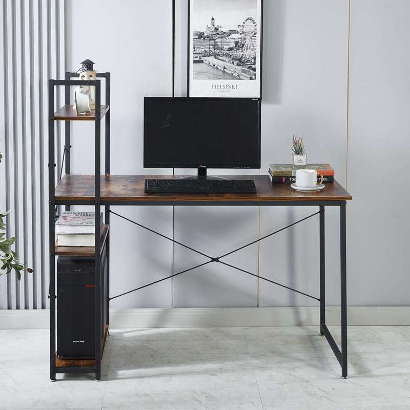 Computer Desk with 4 Storage shelves