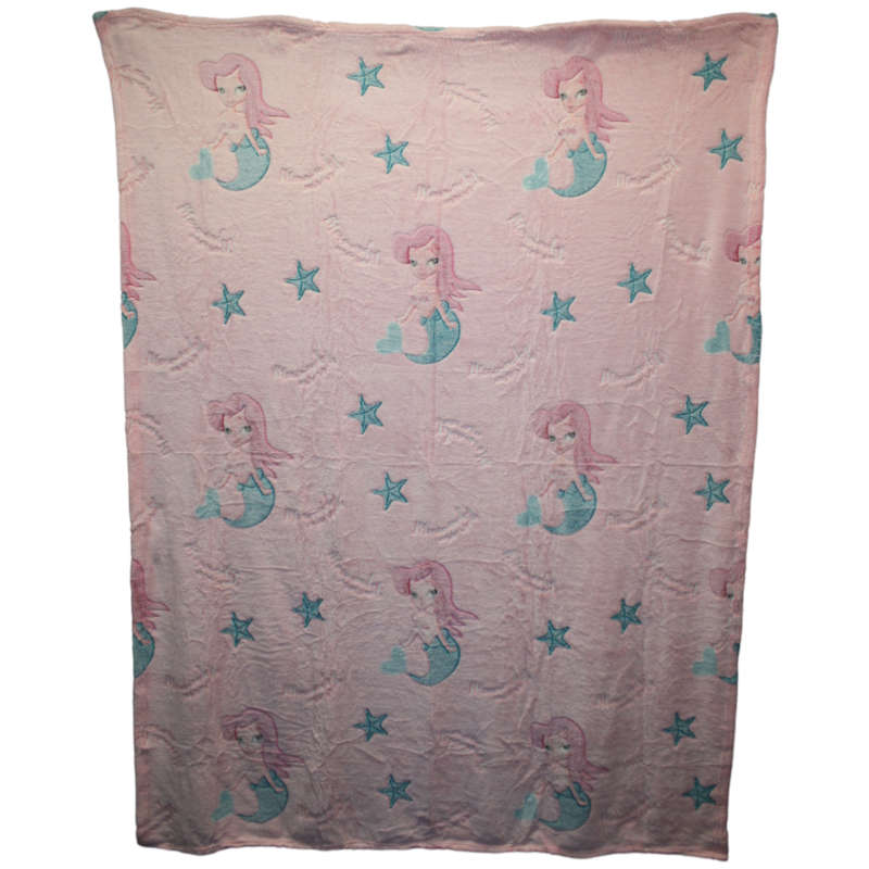 Glow In The Dark Blanket - Mermaid- Pink- 120cm x 150cm