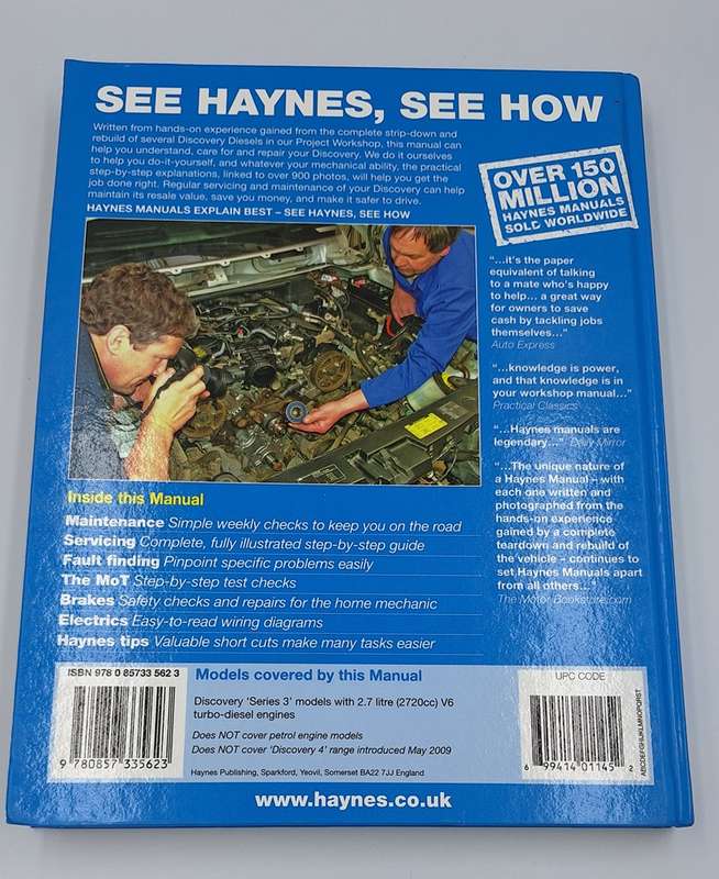 Haynes Workshop Manual : Land Rover Discovery 3 Diesel