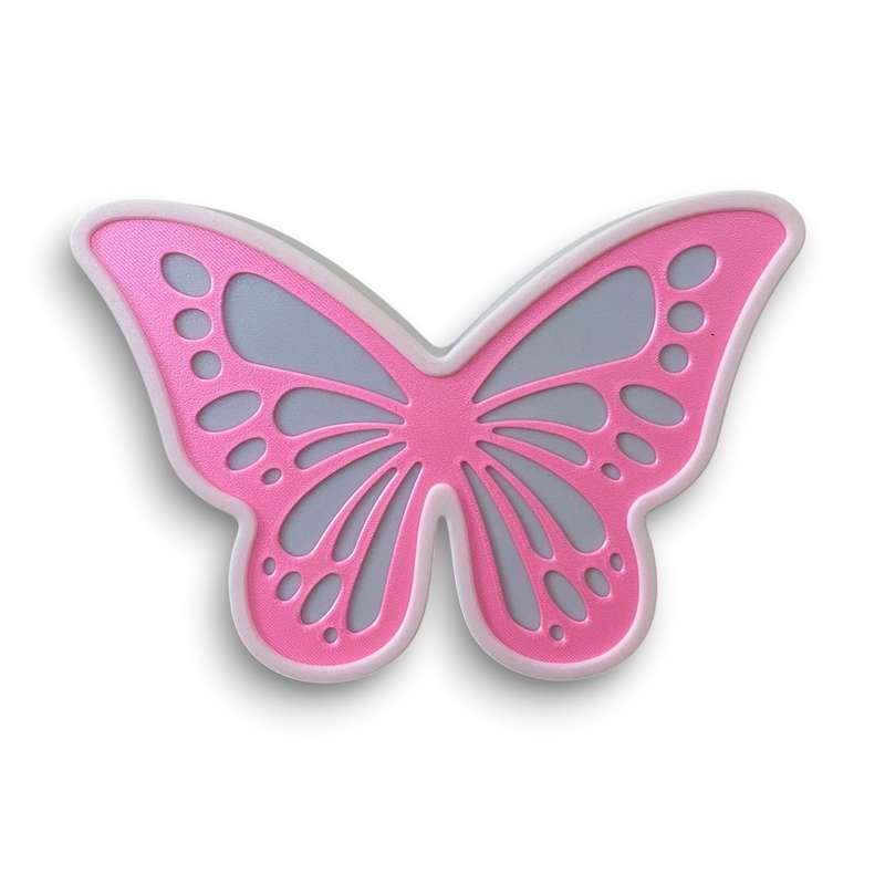 Kids Butterfly Night Light / Desk Lamp with RF Remote - White & Pink