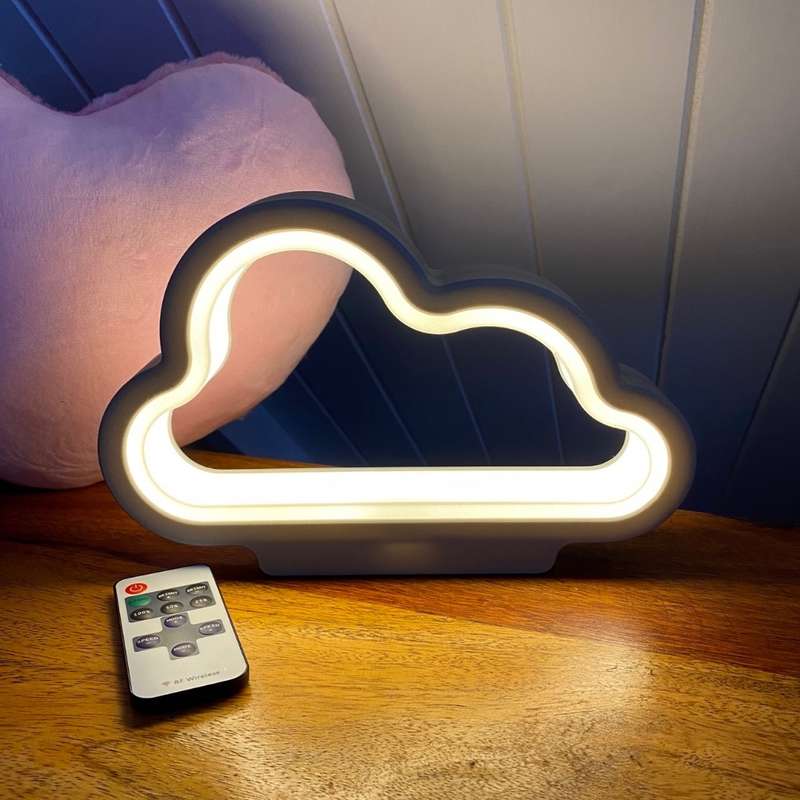 Kids Cloud Night Light / Desk Lamp with RF Remote - Grey