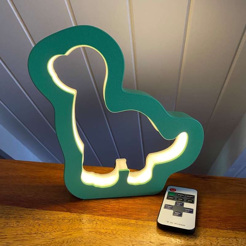 Kids Baby Dinosaur Night Light / Desk Lamp with RF Remote - Green