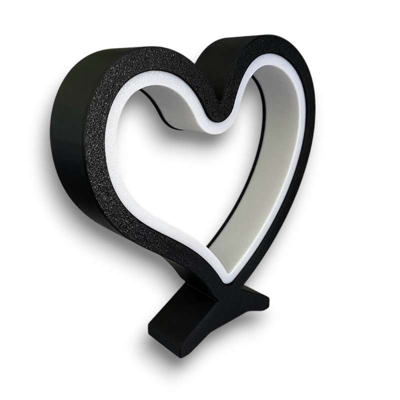 Kids Heart Night Light / Desk Lamp with RF Remote - Black