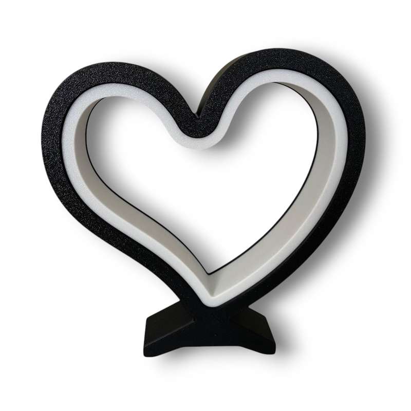 Kids Heart Night Light / Desk Lamp with RF Remote - Black