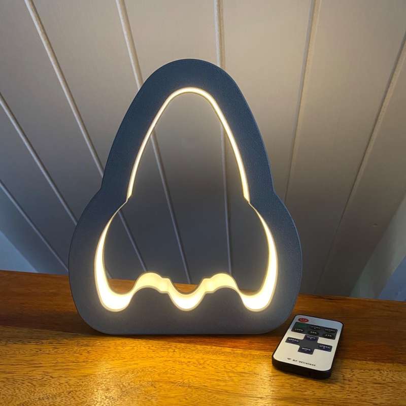 Kids Rocket Night Light / Desk Lamp with RF Remote - Grey