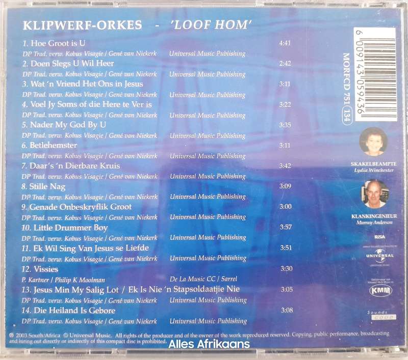 Klipwerf - Orkes - Loof Hom (CD)
