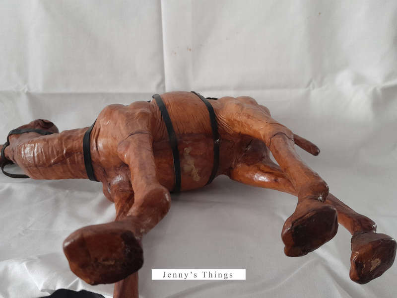 Vintage Leather wrapped camel figurine - Handmade in India (33 x 30 x 8cm)