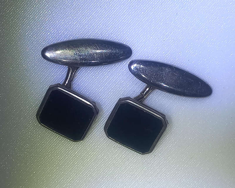 Vintage Black Stone Cufflinks