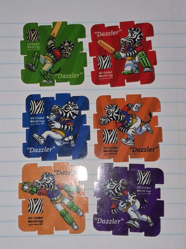 Cricket cube tazos almost complete set with dazzlers