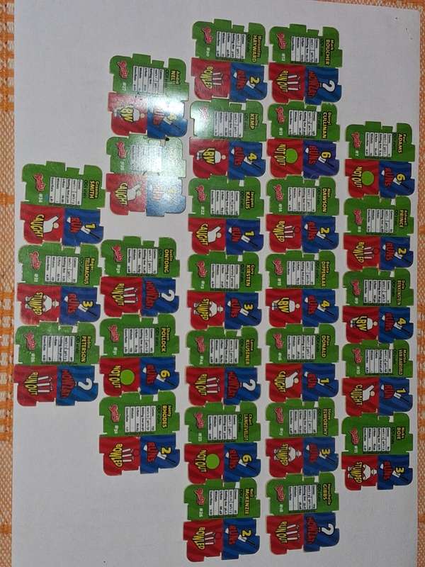 Cricket cube tazos almost complete set with dazzlers