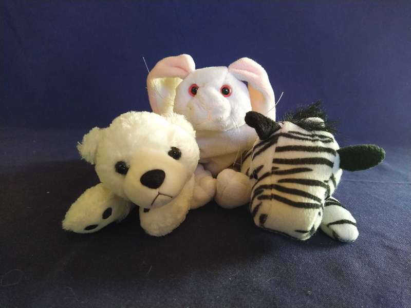 3 Plushie Bundle - Rabbit, Bear and Zebra