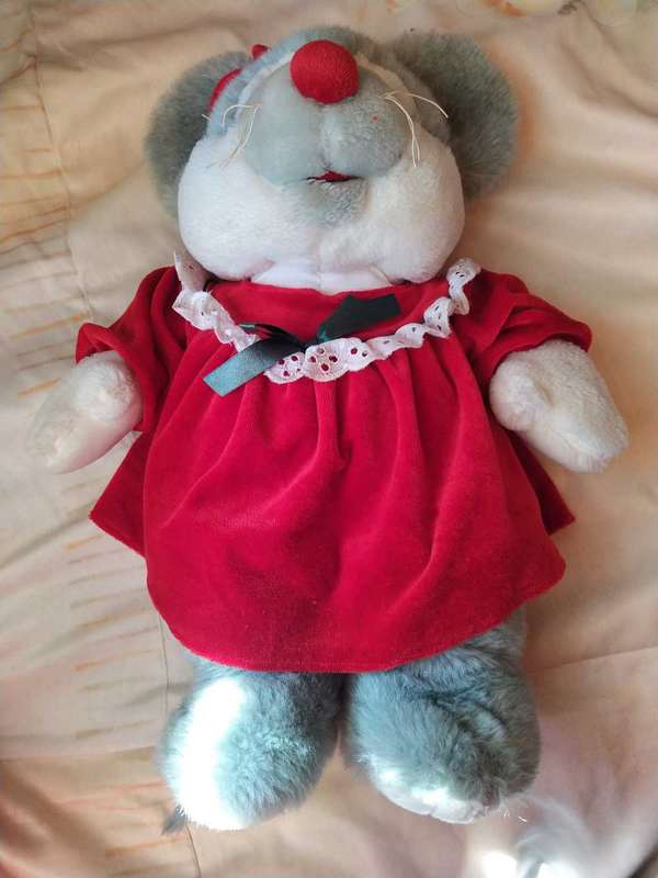 Vintage Commonwealth mouse in red dress plush