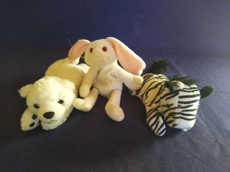 3 Plushie Bundle - Rabbit, Bear and Zebra