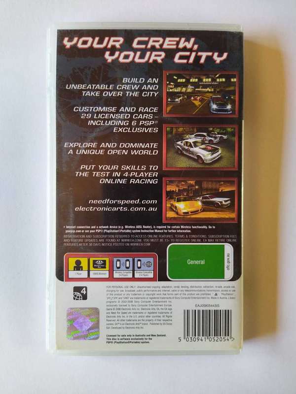 Need for speed carbon Own the City PSP
