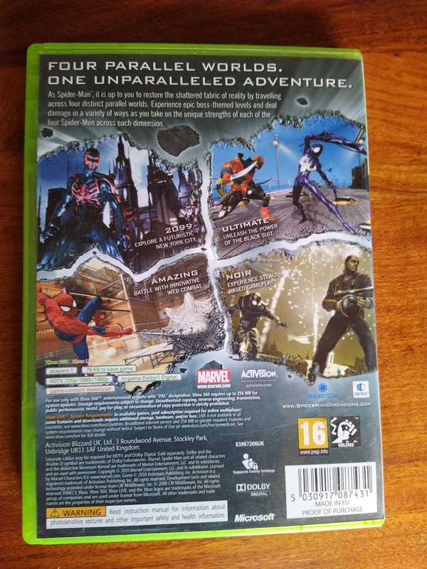 Spider-man Shattered Dimensions Xbox 360