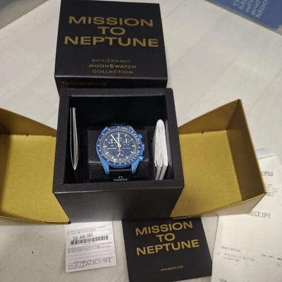 Omega X Swatch Neptune Mission To Moonshine Gold Receipt & warranty card