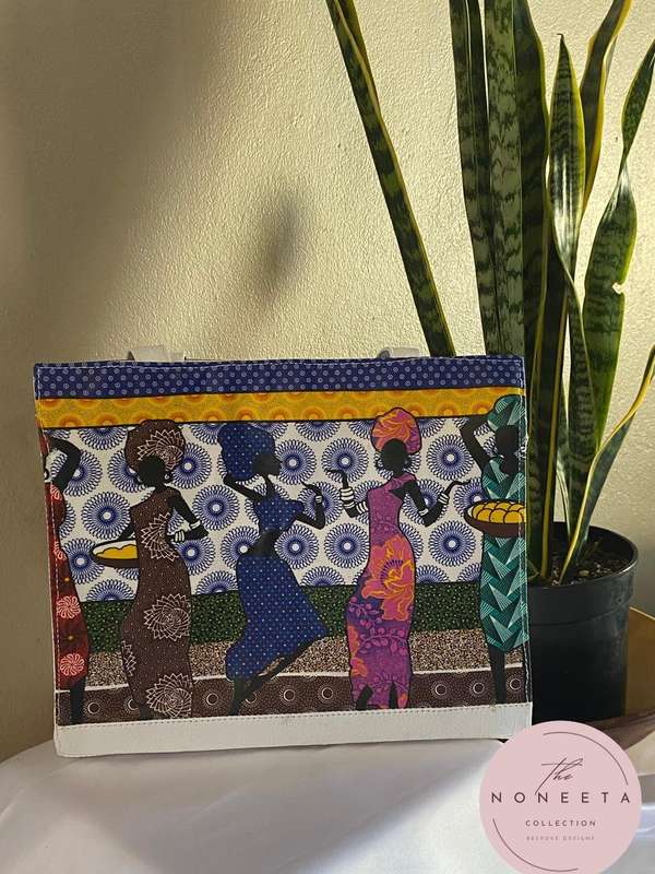 Structured  Shweshwe Tote