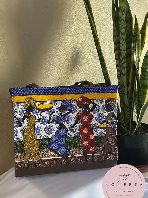 Structured  Shweshwe Tote