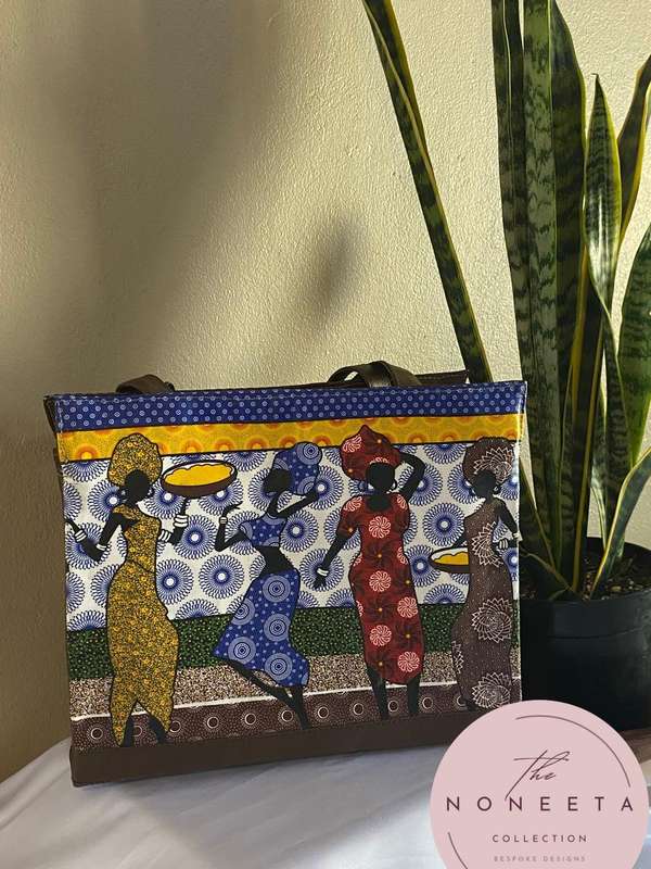 Structured  Shweshwe Tote