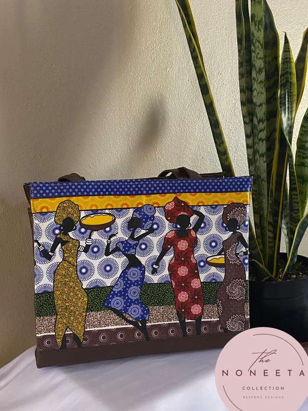 Structured  Shweshwe Tote